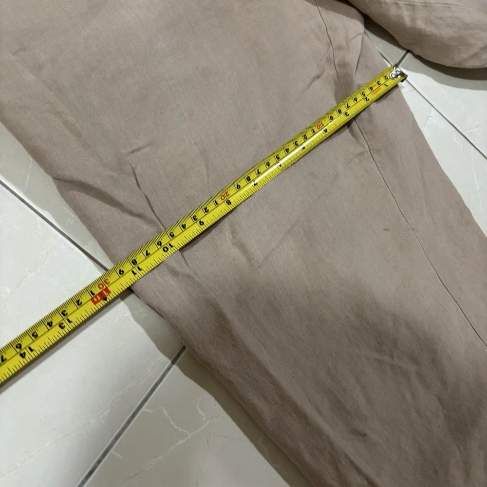 Banana Republic Linen Pants Men's 32 Straight Relaxed Fit Tan Khaki preppy Ivy